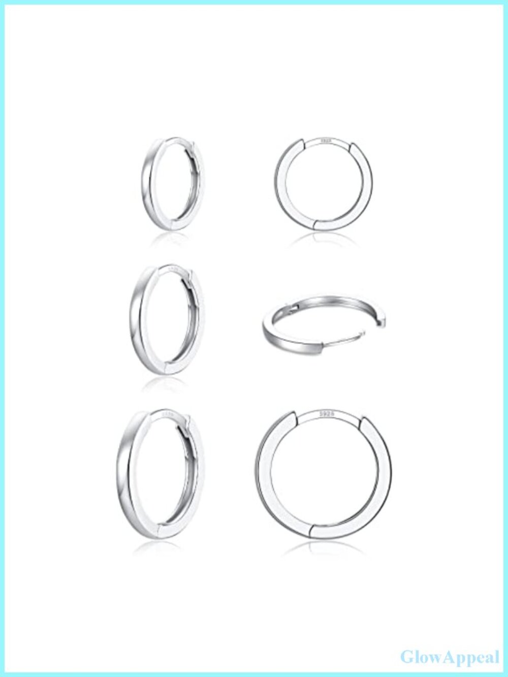 925 Sterling Silver Huggie Hoop Earrings Set for Women